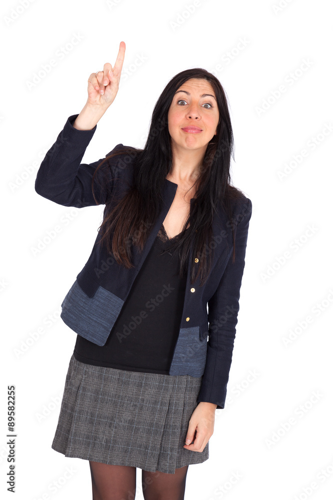 Beautiful woman doing different expressions in different sets of clothes: want to speak Beautiful woman doing different expressions in different sets of clothes: want to speak