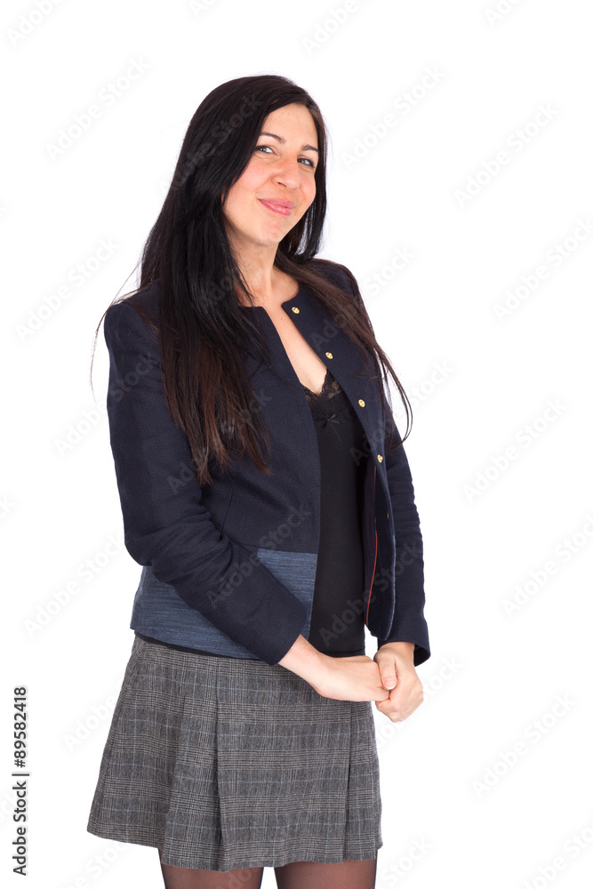 Beautiful woman doing different expressions in different sets of clothes: love Beautiful woman doing different expressions in different sets of clothes: love