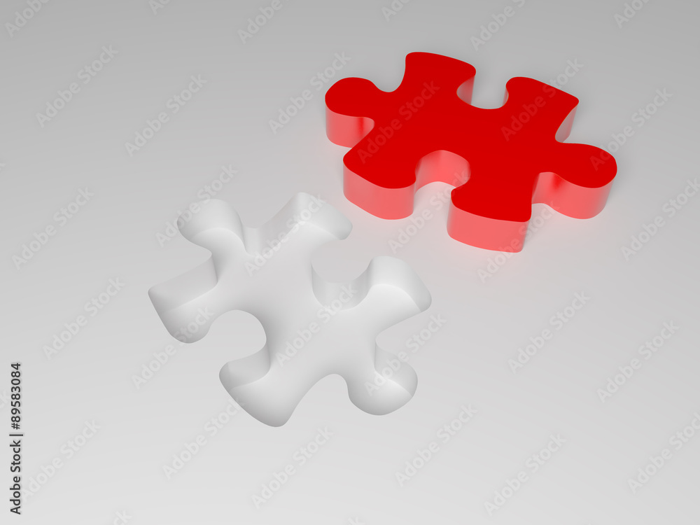 Obraz premium Jigsaw Puzzle part -Red