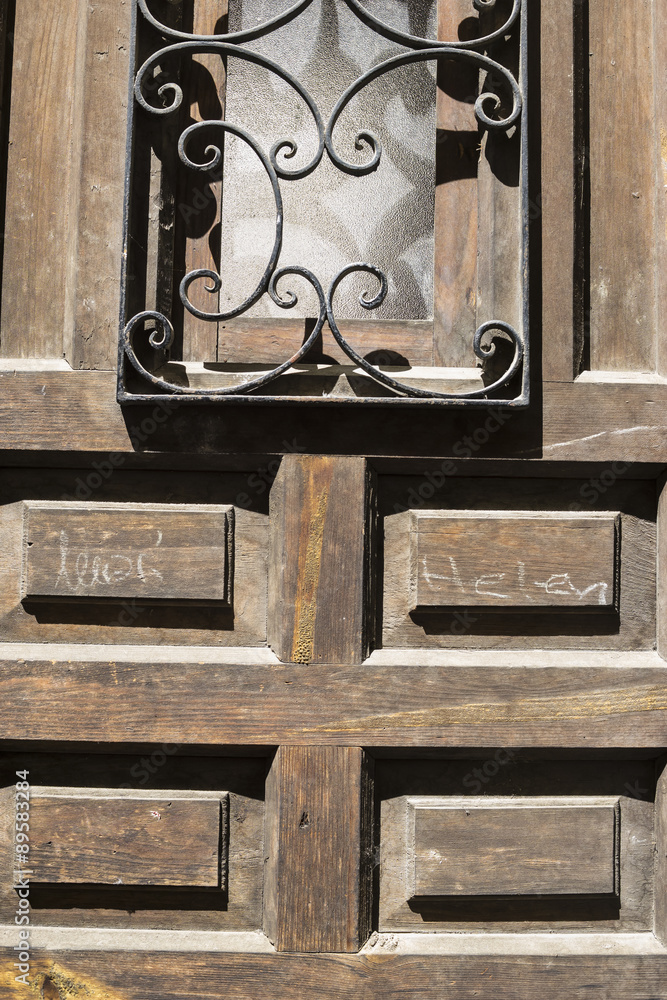 old wooden door Castilian style in Toledo Spain old wooden door Castilian style in Toledo Spain