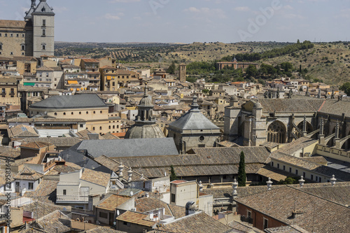 Scenery, overlooking the rooftops of the city of Toledo in Spain