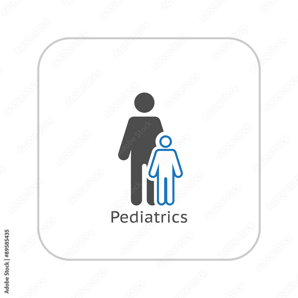 Pediatrics and Medical Services Icon. Flat Design. Pediatrics and Medical Services Icon. Flat Design.