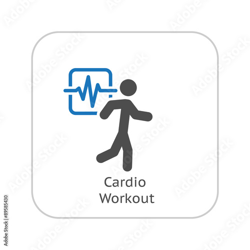 Cardio Workout and Medical Services Icon. Flat Design.