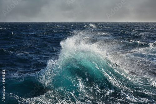 Obraz na plátne sea wave in the atlantic ocean during storm