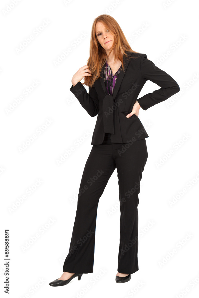 Beautiful businesswoman doing different expressions in different sets of clothes: posing Beautiful businesswoman doing different expressions in different sets of clothes: posing
