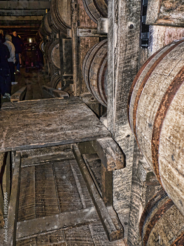 Barrels maturing Bourbon in Distillery in Bardstown Kentucky USA
 photo