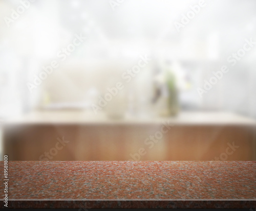 Table Top And Blur Interior Background