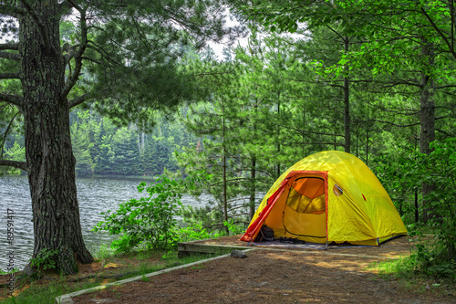 An image of a tent at Lost Lake campsite, Voyageurs National Park, Minnesota, USA
