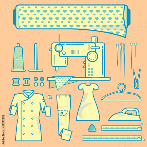 Graphic element of fabric needleworks