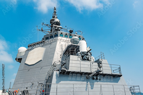 The Bridge of JDS Kirishima in JMSDF Yokosuka Naval Base, Japan. She is a Kongo-class guided missile destroyer in the Japan Maritime Self-Defense Force.  photo