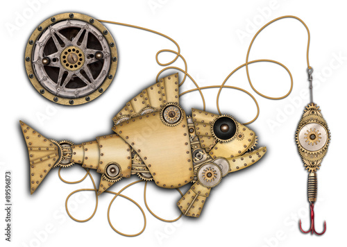 Industrial mechanical fish isolated