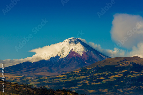 Cotopaxi volcano eruption in Ecuador, South America