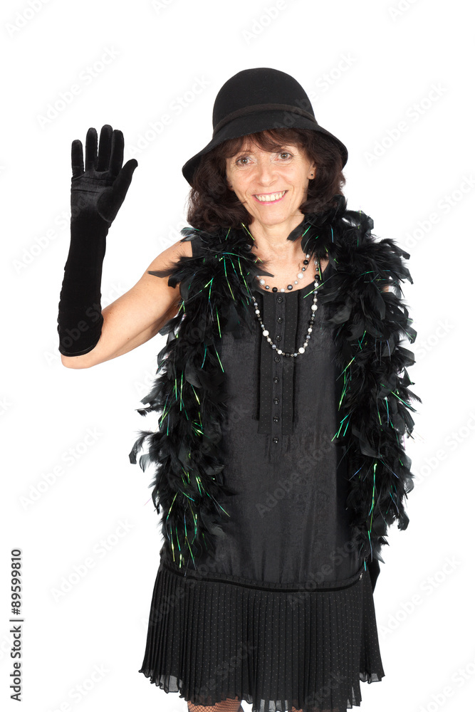 Beautiful woman doing different expressions in different sets of clothes: waving Beautiful woman doing different expressions in different sets of clothes: waving