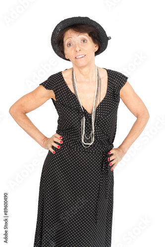 Beautiful woman doing different expressions in different sets of clothes: love