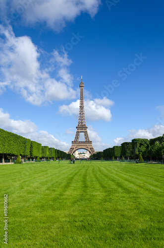 Eiffel Tower with garden in Paris