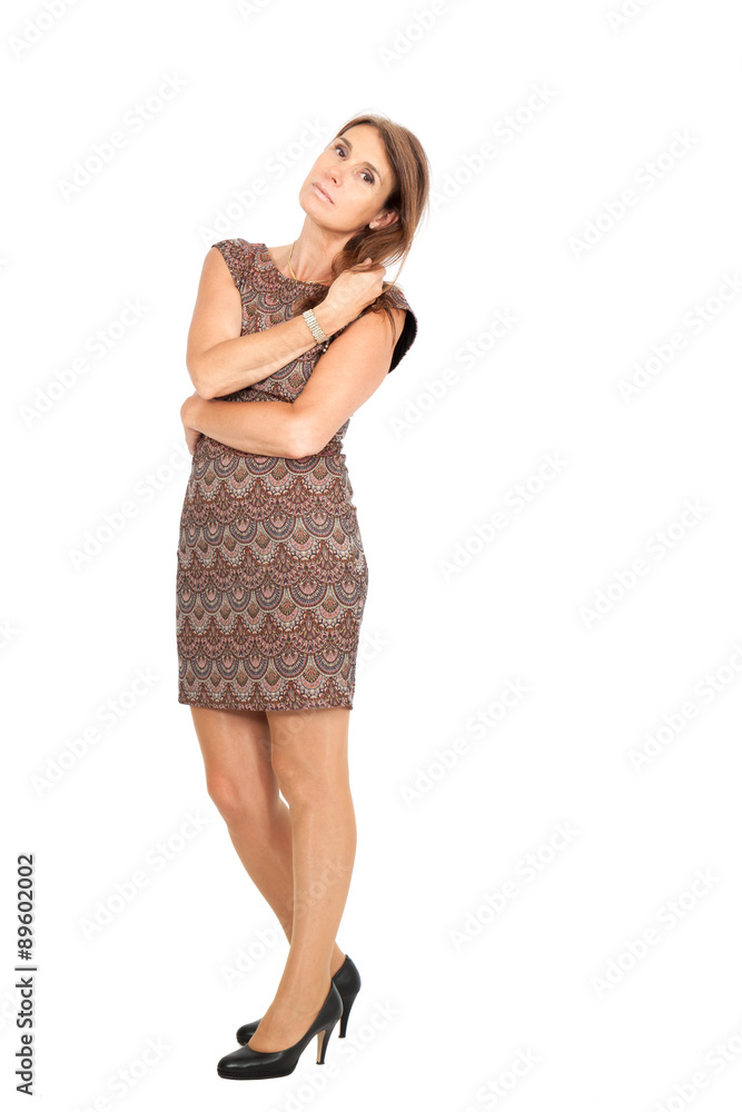 Beautiful woman doing different expressions in different sets of clothes: posing Beautiful woman doing different expressions in different sets of clothes: posing