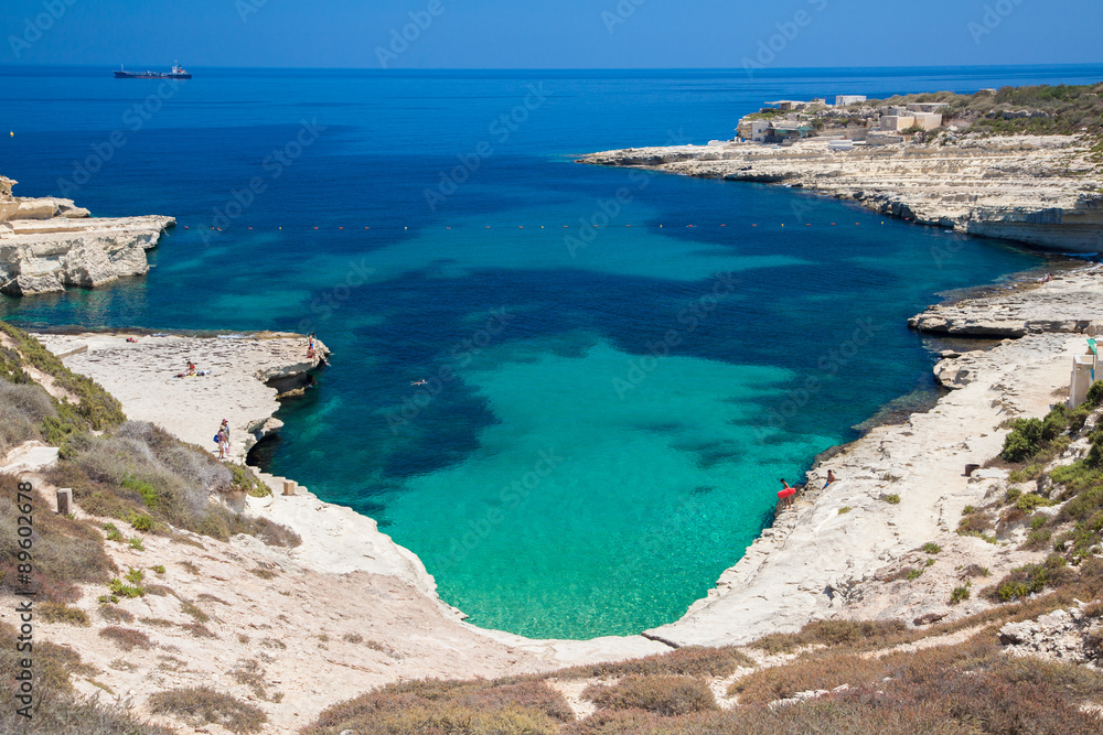 St. Peters pool - rocky beach at Malta