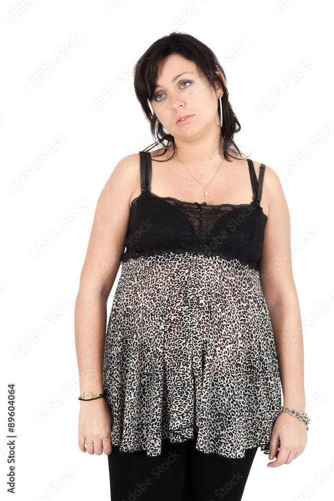 Beautiful woman doing different expressions in different sets of clothes: tired Beautiful woman doing different expressions in different sets of clothes: tired