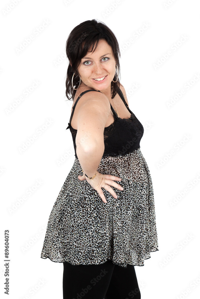 Beautiful woman doing different expressions in different sets of clothes: pregnant woman posing Beautiful woman doing different expressions in different sets of clothes: pregnant woman posing