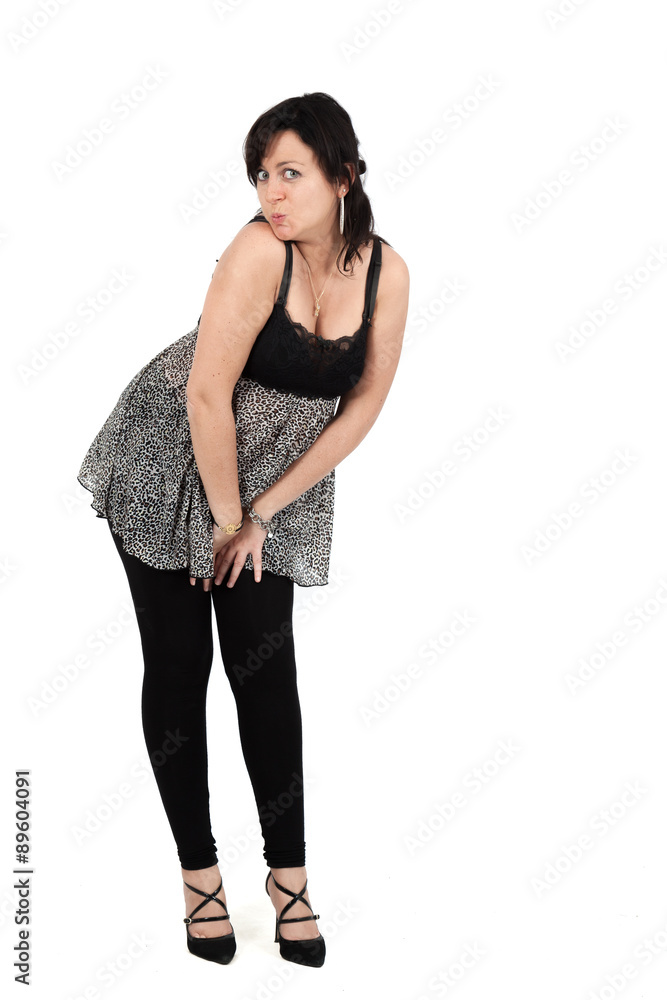 Beautiful woman doing different expressions in different sets of clothes: pregnant woman posing Beautiful woman doing different expressions in different sets of clothes: pregnant woman posing