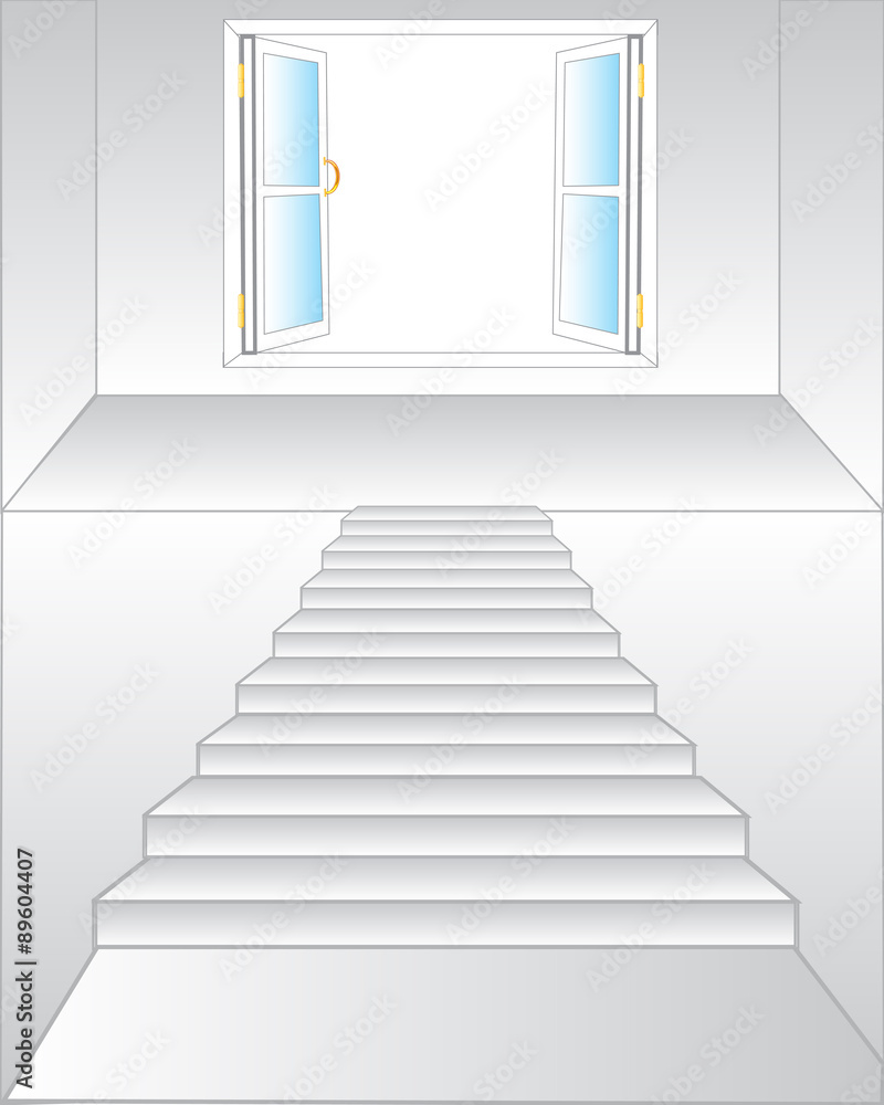 Obraz premium Stairway to window