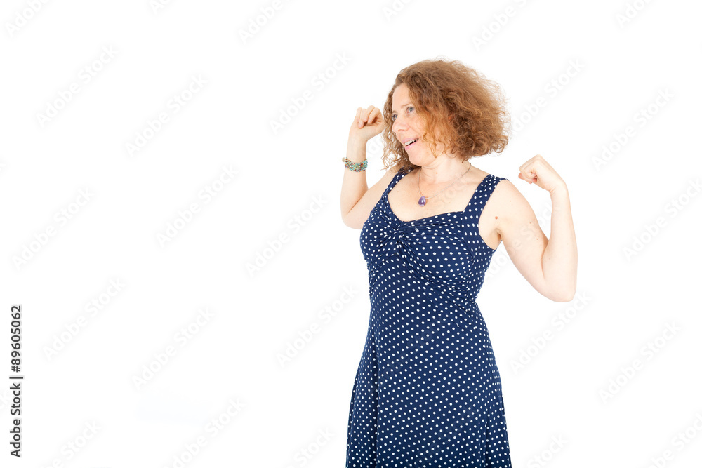 Beautiful woman doing different expressions in different sets of clothes: waking up Beautiful woman doing different expressions in different sets of clothes: waking up