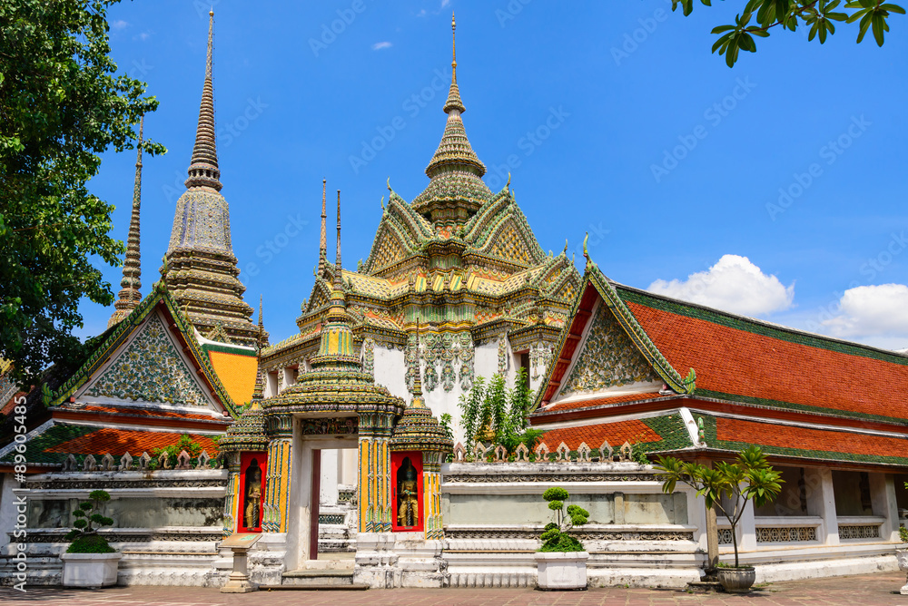 Thai architecture in Wat Pho at Bangkok, Thailand.