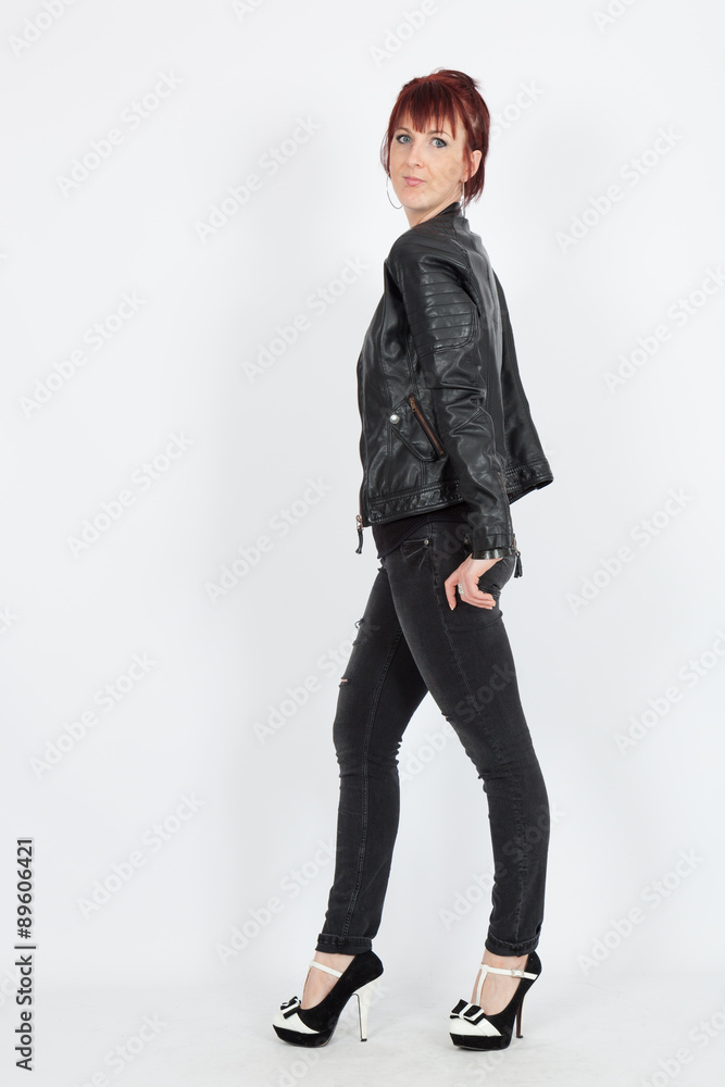 Beautiful woman doing different expressions in different sets of clothes: posing Beautiful woman doing different expressions in different sets of clothes: posing