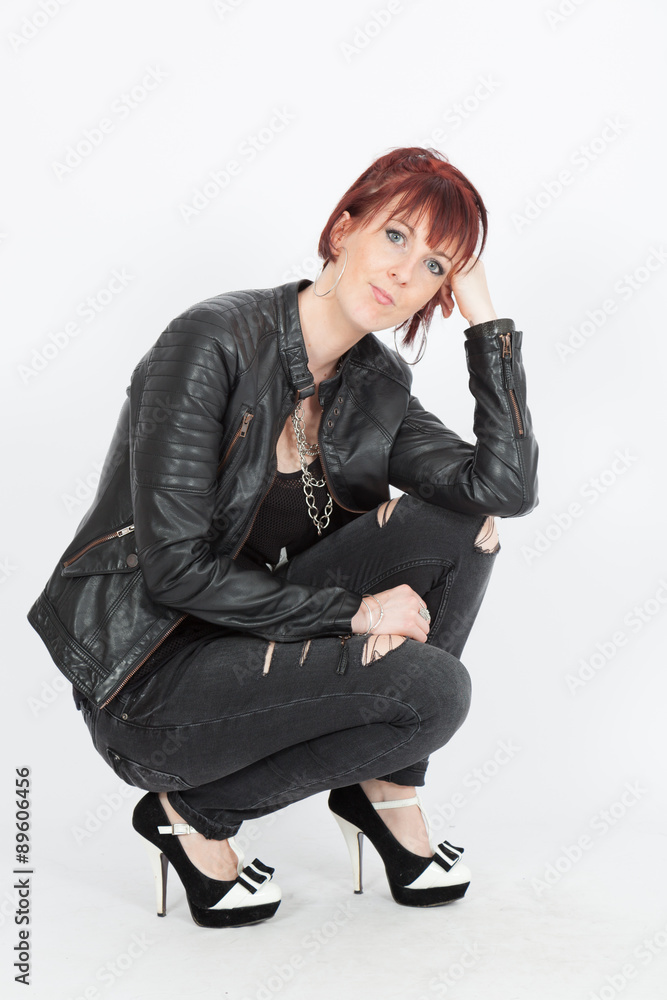 Beautiful woman doing different expressions in different sets of clothes: posing Beautiful woman doing different expressions in different sets of clothes: posing