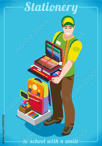 Stationer Poster People Isometric