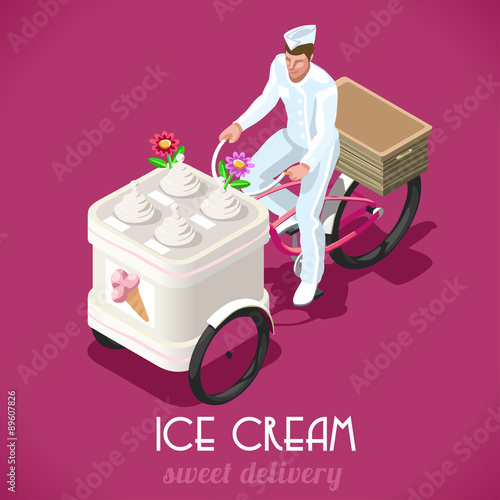 Icecream Man People Isometric