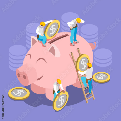 Saving Money Concept Isomeric