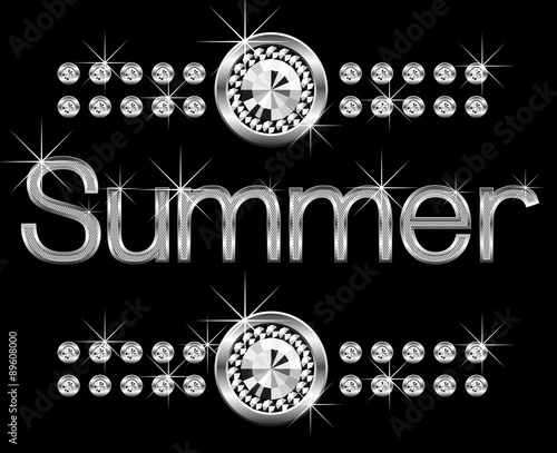 thin metal diamond word summer
