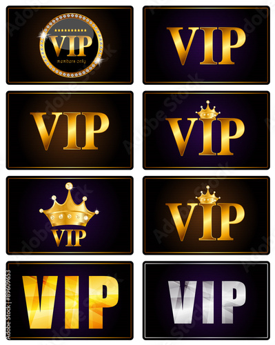 VIP Members Card Set Vector Illustration