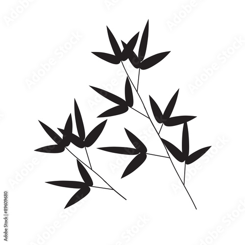 Stems and Bamboo Leaves Background. Vector Illustration