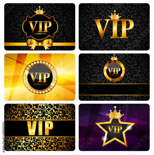 VIP Members Card Set Vector Illustration