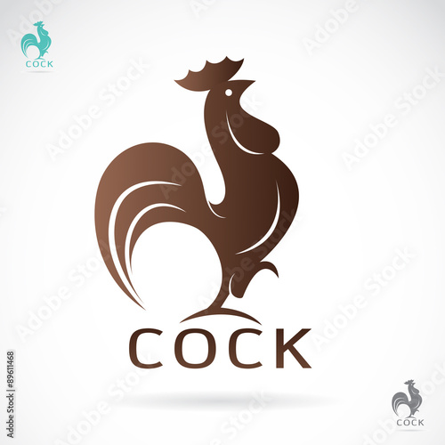 Canvas Print Vector image of an cock design on white background