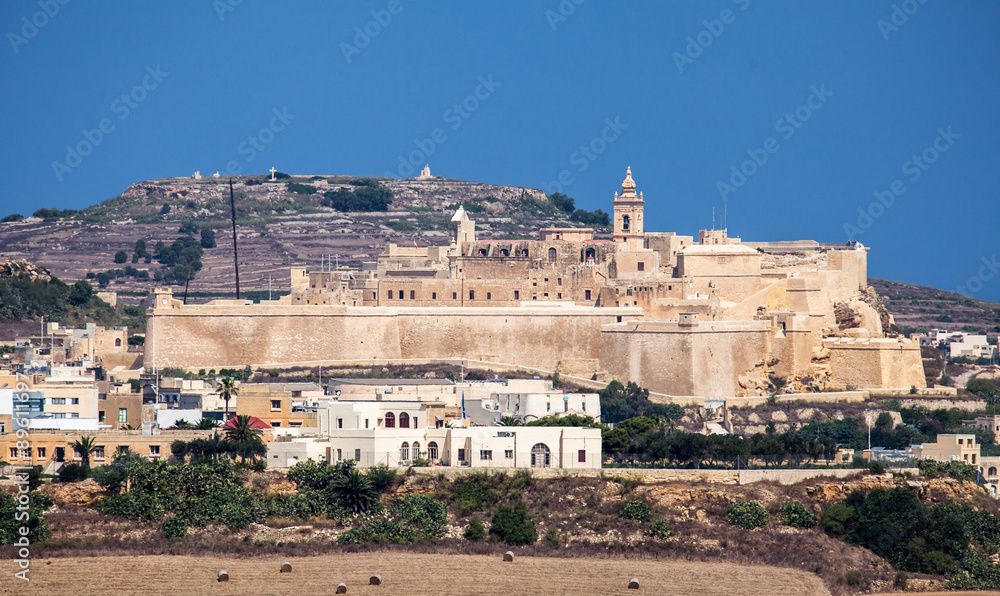 Fortification Cittadella in city Victoria, Malta