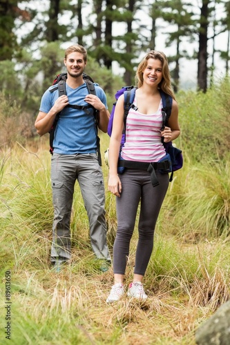 Portrait of a smiling hiker couple 