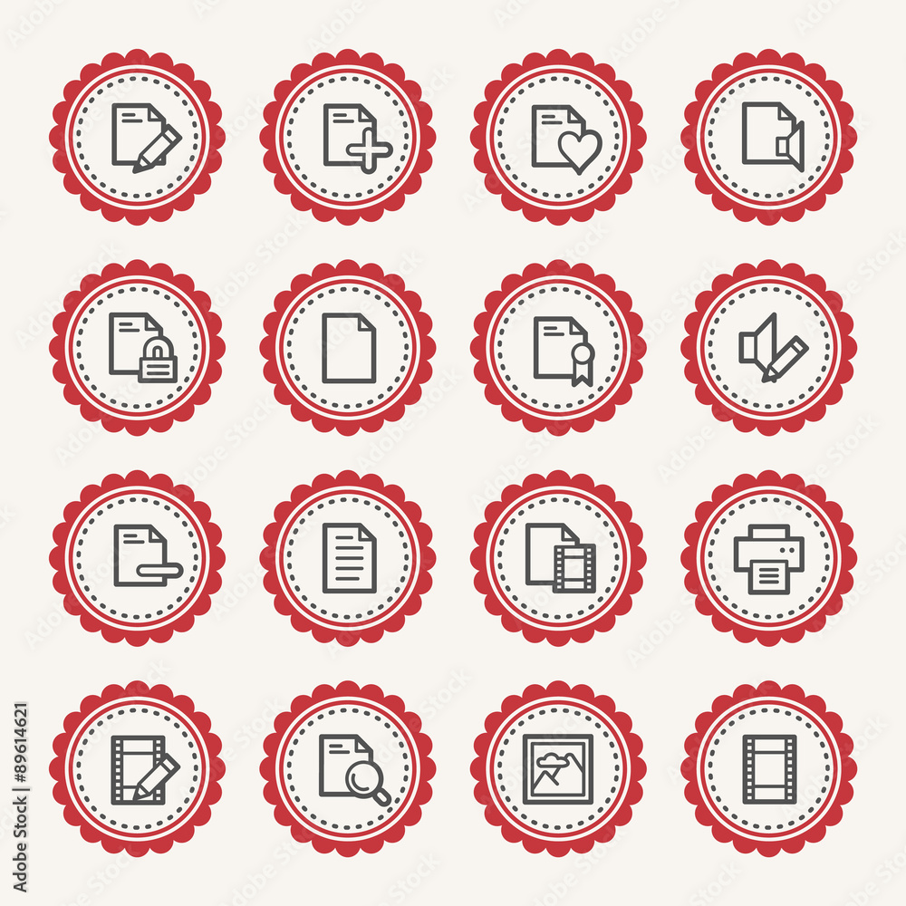 Document web icons set Document web icons set