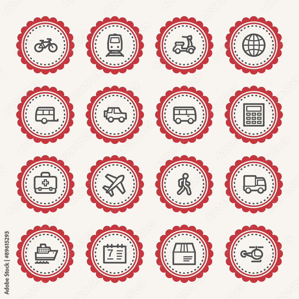 Transport web icons set Transport web icons set