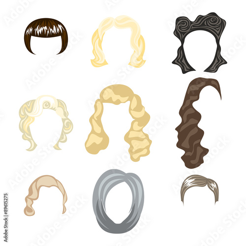cute illustrations of beautiful young girls with various hair style