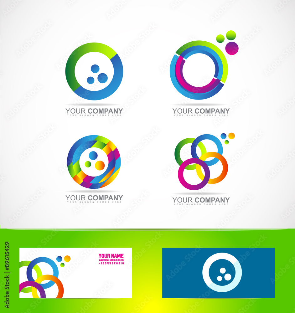 Colors circle logo icon set Colors circle logo icon set
