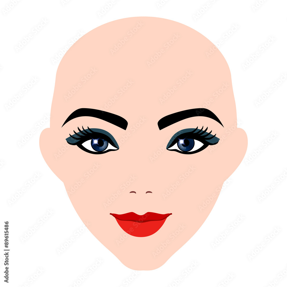 Girl portrait . Vector silhouette icon, monochrome Girl portrait . Vector silhouette icon, monochrome