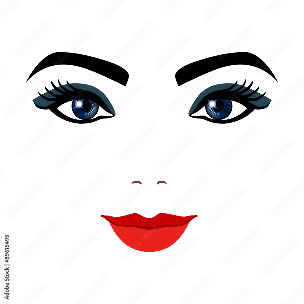 Girl portrait . Vector silhouette icon, monochrome Girl portrait . Vector silhouette icon, monochrome