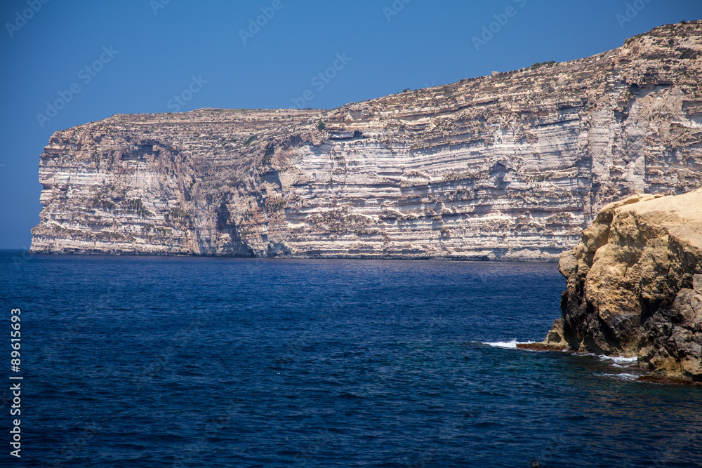 Reef at island Gozo, Malta