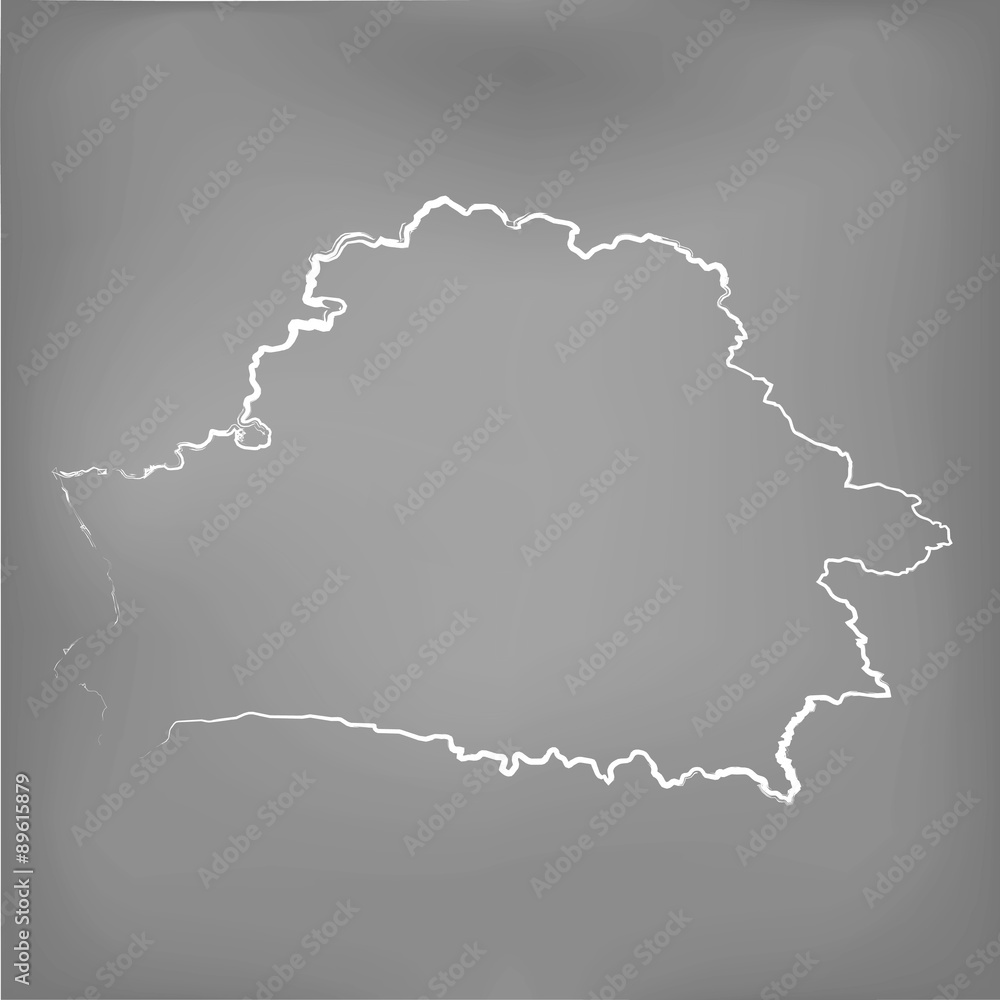 Chalked map on a chalk board of Belarus Chalked map on a chalk board of Belarus