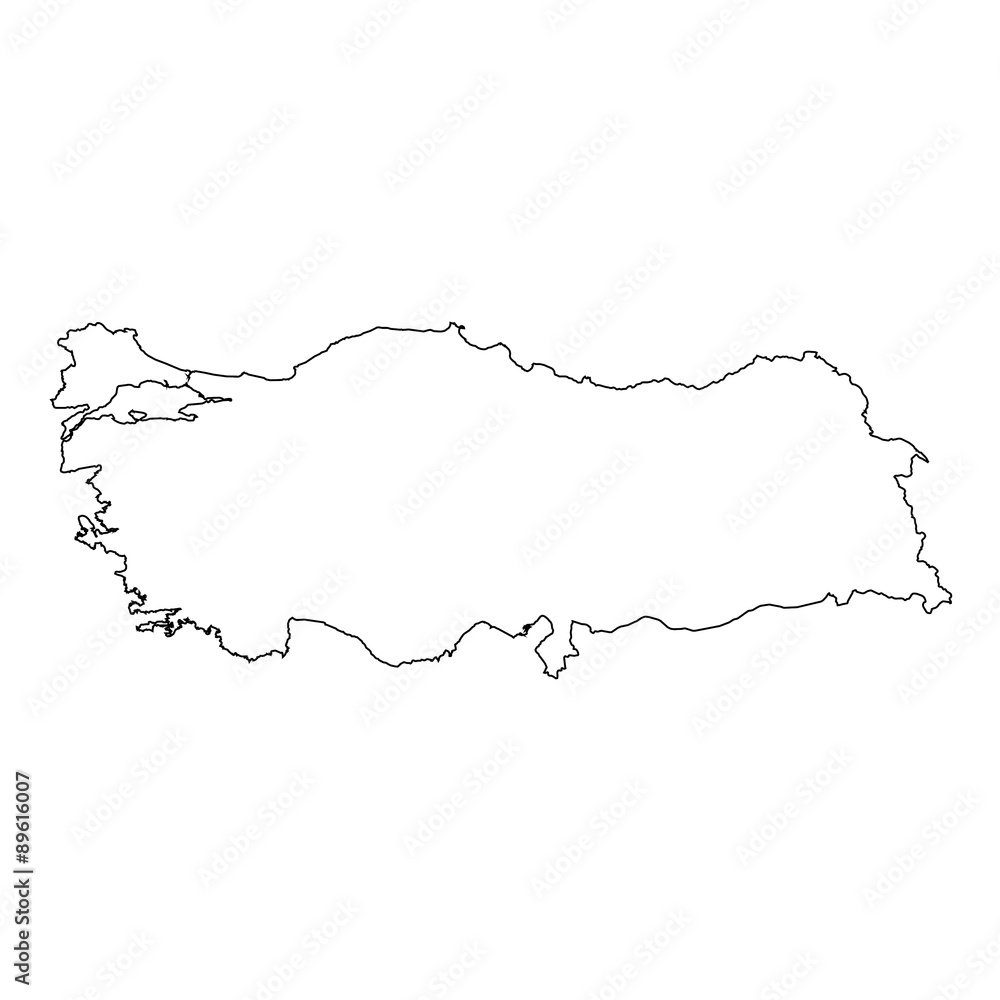 High detailed Outline of the country of Turkey High detailed Outline of the country of Turkey