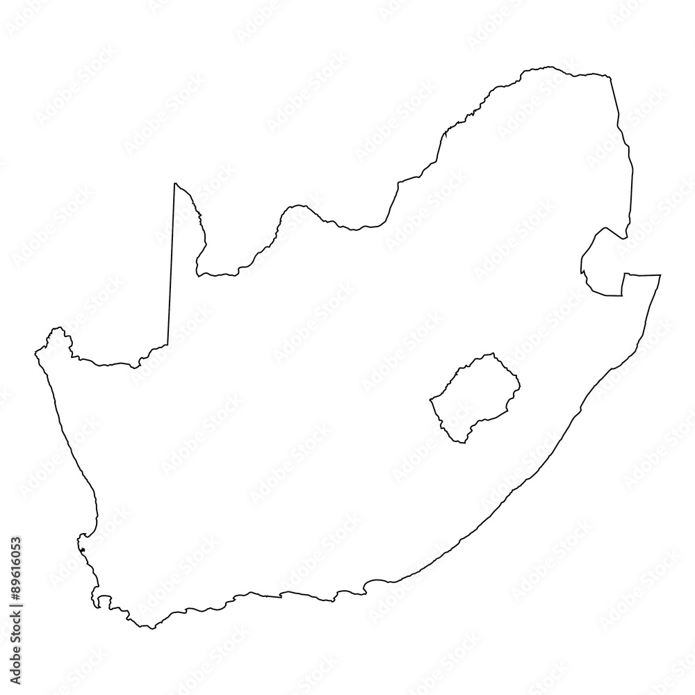 South Africa Country Outline High Detailed Outline Of The Country Of South Africa Stock Illustration |  Adobe Stock