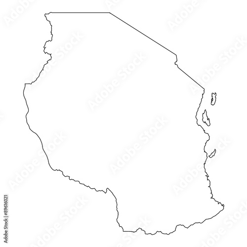 High detailed Outline of the country of  Tanzania